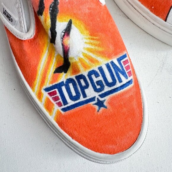 Vans Top Gun Tom Cruise Print Slip on Sneakers 8.5 - Picture 3 of 10